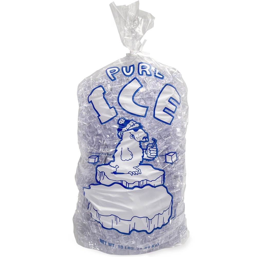 Lb Wicketed Plain Top Pure Ice Plastic Ice Bags X