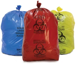 Biohazard Waste Bags Blue, Yellow, and Red Biohazard Waste Bags