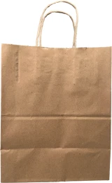 Side of 8 x 5 x 10 Kraft Paper Bag wih Twist Handle