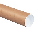 Bulk Pack: 12 Heavy Duty Kraft Shipping Tubes, 4x42, Caps