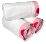 White 13 Gallon Drawstring Trash Bags - 200 Bags on Rolls