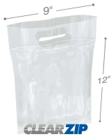 50 Standup Transparent Clear Die-Cut Handle Storage Zipper Bags in Multi  Sizes