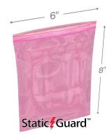 APQ Plastic Zipper Bags for Packaging 6 x 8, Pink Anti-Static Heavy Duty Resealable Plastic Bags 100 Pack, Reusable Zipper Bags for Packaging