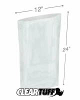 Pack of 25, 22 x 8 x 25 Large Solid Clear Poly Basket Bags 1.25 Mil