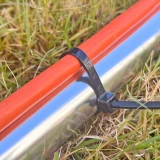 8 Inch Black Zip Ties UV Resistant in Use Outdoors