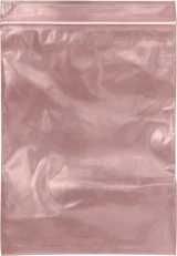White Ziplock Side of 6x8 4 Mil anti static pink locking bags