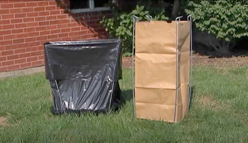 Leaf Bag Holder Plastic Liner Stand Yard 55 Gallon Trash Garbage