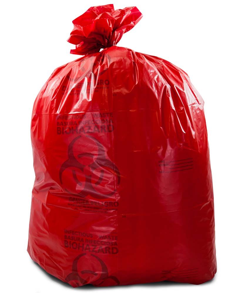 10 Gallon Biohazard Bag for Infectious Waste Trash Liners, Red