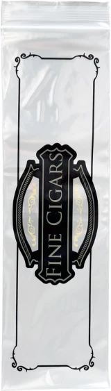 Front of Pre-Printed Reclosable 3 x 10 2 mil Cigar Bags