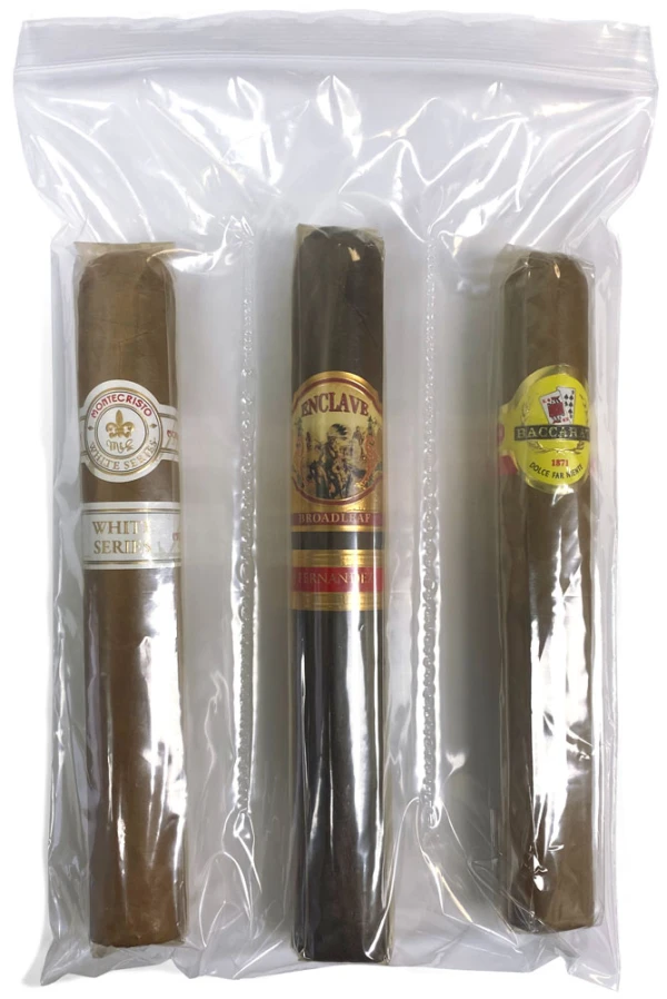 3 Finger Zipper Lock Cigar Bags