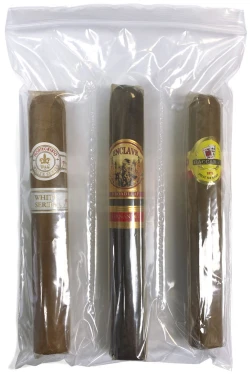 6" x 8.5" 2 Mil 3 Compartment Zipper Lock Cigar Bags