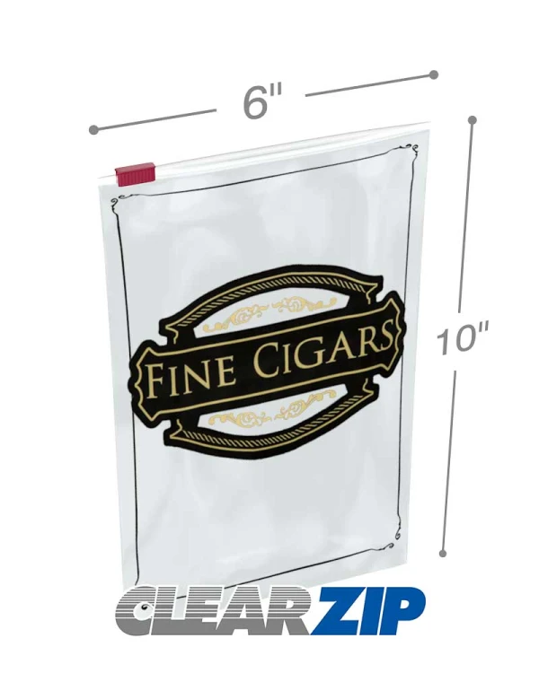 6.5x10 3 mil slider lock cigar bag