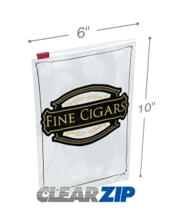 6.5" x 10" 4 mil Cigar Bags With Slider Lock