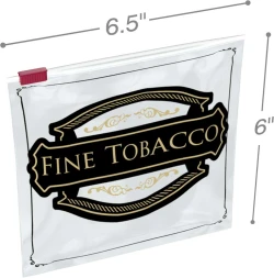 "FINE TOBACCO" Slider Lock Tobacco Bags 6-1/2 x 6