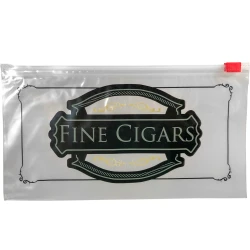 "Fine Cigars" Cigar Bags with Slider Lock 10" x 5" 3 mil