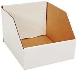 10" x 12" x 8" Open Top White Bin Boxes