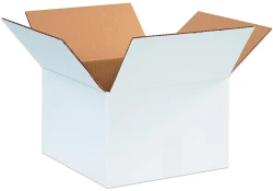 12" x 12" x 8" White Cardboard Boxes
