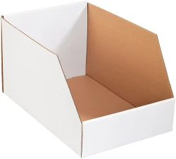 12" x 18" x 10" Open Top White Bin Boxes
