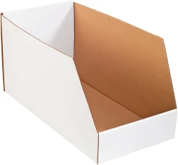 12" x 24" x 12" Open Top White Bin Boxes
