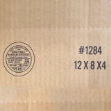 Close up of 12 x 8 x 4 Corrugated Standard  Box Certificate