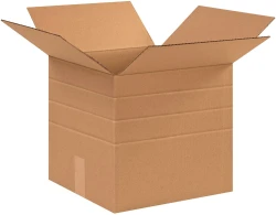 12.5" x 12.5" x 12-10-8-6 " Multi-Depth Cardboard Boxes