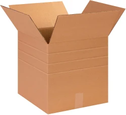 14" x 14" x 14-12-10-8 " Multi-Depth Cardboard Boxes