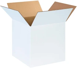 14" x 14" x 14" White Cardboard Boxes