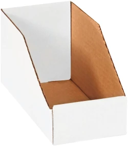 4" x 9" x 4 1/2" Open Top White Bin Boxes
