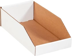 8" x 24" x 4 1/2" Open Top White Bin Boxes
