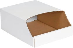 9" x 12" x 4 1/2" White Stackable Bin Boxes