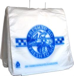10" x 8" + 1" + 2" Flip Top Saddle Pack Deli Bags Printed "Fresh to Go"