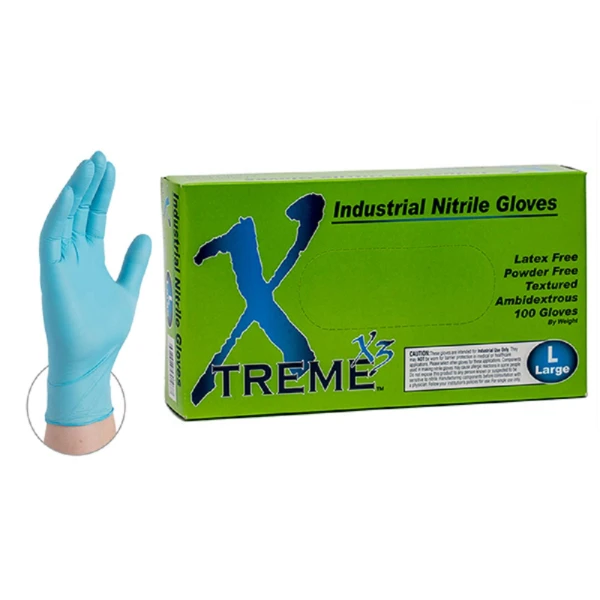 Xtreme Standard Blue Nitrile Gloves 3 mil - Large