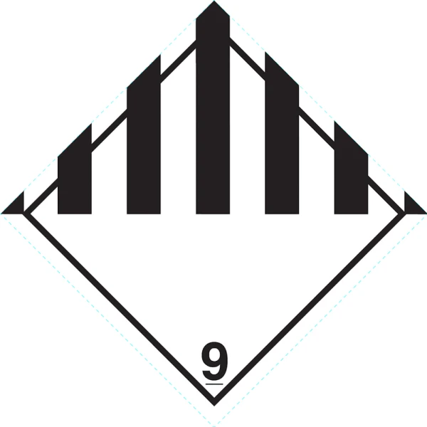 Black and White 4x4 D.O.T. Miscellaneous HazMat Label - Class 9