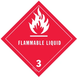 4" X 4" D.O.T. Flammable Liquid HazMat Label - Class 3