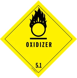 4" X 4" D.O.T. Oxidizer HazMat Label - Class 5