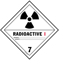 4" X 4" D.O.T. Radioactive I HazMat Label - Class 7