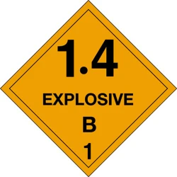 4" X 4" D.O.T. Explosives 1.4B HazMat Labels