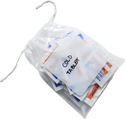5" x 8" Pull-Tite Polypropylene Drawstring Bag with White Block