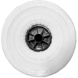 Close up of 55 Gallon Drum Cap Sheet - 2 Mil Clear Plastic 34 x 34 Black Plastic Core