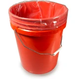 5 Gallon 19 x 15 4 Mil Round Bottom Pail Liners View of Bag in Bucket