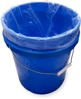 5 Gallon Pail Round Bottom Liners - 4 Mil Clear Plastic 19 x 15 Placed into 5 Gallon