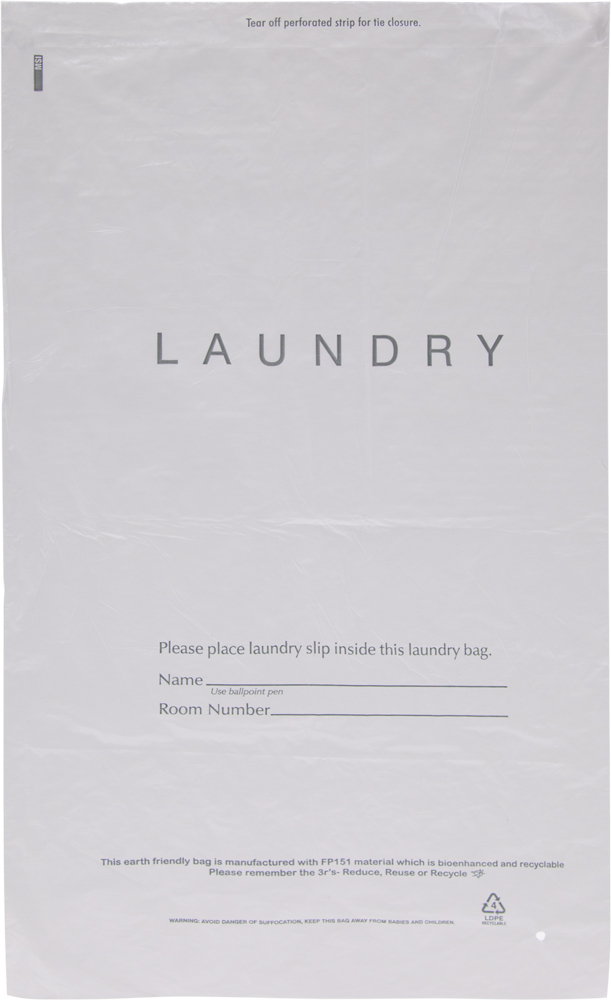 WELCOME Hotel Laundry Bags - 14 X 24 - Tear Tape Tie Closure Case of 100 