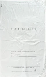 Front of 14 x 24 1.25 Mil Plastic Laundry Bags - Eco Friendly