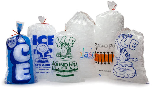 20 lb Ice Bags with Drawstring 15 x 23 x 1.85 mil Case:250-