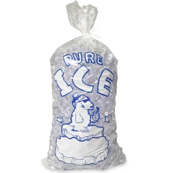 10 lb Plain Top Ice Bags "PURE ICE"