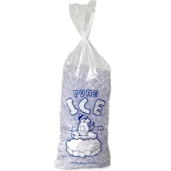 20 lb Plastic Wicket Ice Bags "PURE ICE"