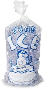 8 lb. Plastic Ice Bags - PURE ICE Polar Bear - 1000/cs