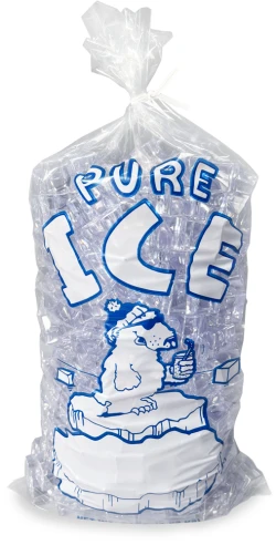 8lb Open Top Polar Bear Ice Bag with Twist Ties - 500/case