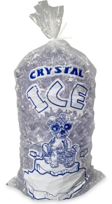 8 lb. Plastic Ice Bags and Ties - CRYSTAL ICE Dog Print