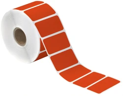 2" x 1" Red Direct Thermal Labels
